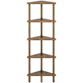 HOOBRO Corner Shelf Stand, 5-Tier Bamboo Corner Bookshelf, Plant Display Shelf, Corner Bookcase, Multipurpose Shelving Unit for Small Space, Living Room, Easy Assembly, Natural YL20CJ01