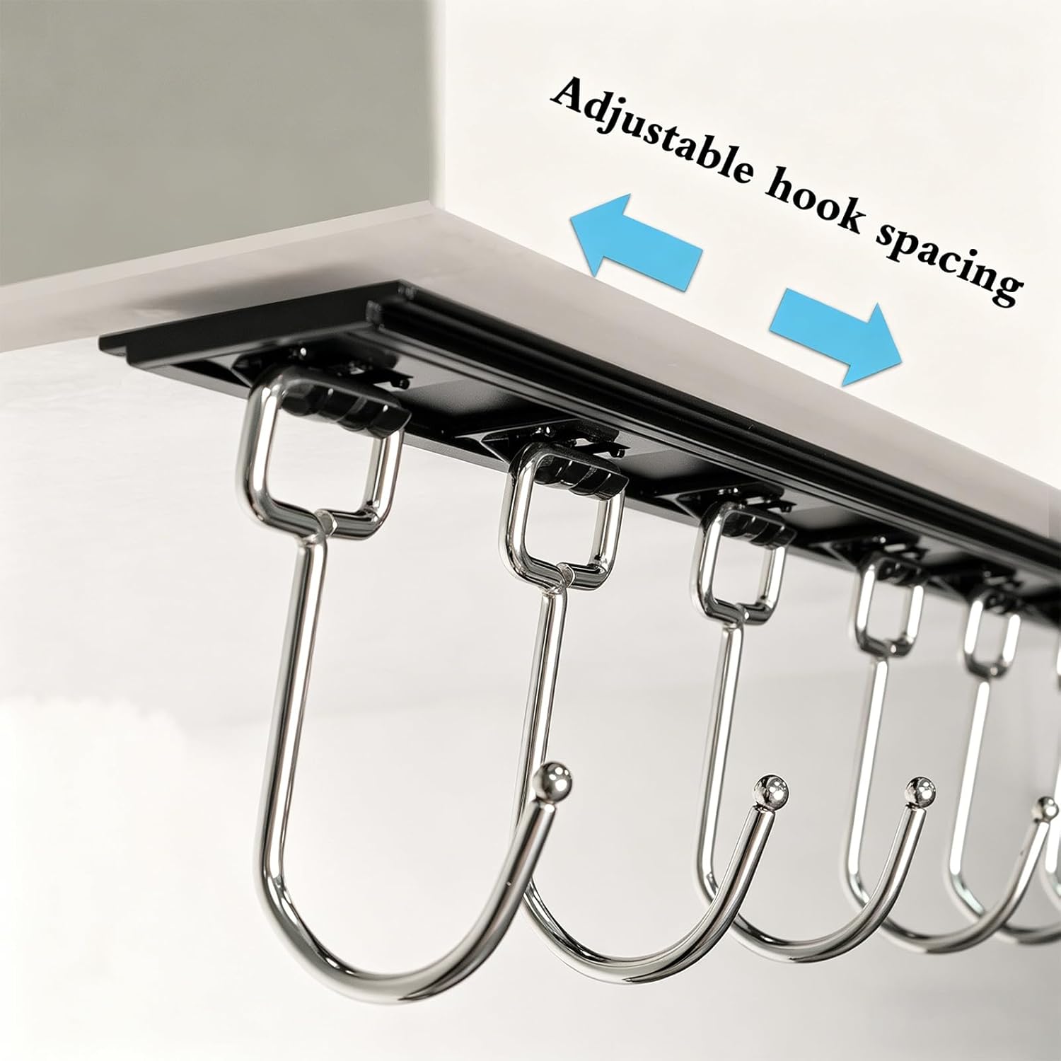 Cociat 2PCS Utensil Racks with 8 Hooks 17 Inch Kitchen Utensil Holders Hanging Utensil Rack Multifunctional (17 inch)