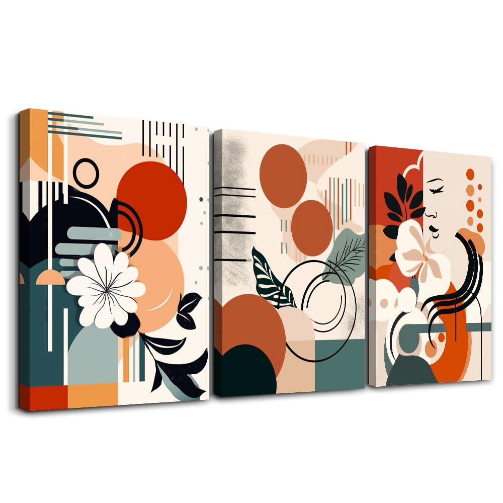 MHARTK66 Wall Art for Living Room Modern Wall Decor for Bedroom Office Decor Abstract Mountain Forest Landscapes Ink Painting 3 Piece Framed Canvas Art Prints Ready to Hang Wall Pictures Home Decor