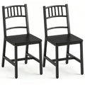 HOOBRO Dining Chairs Set of 2, Wooden Kitchen Chairs with Metal Frame, Industrial Dining Chairs with Back, Easy to Assemble, Farmhouse Dining Chairs for Living Room, Rustic Brown and Black BF39CD01