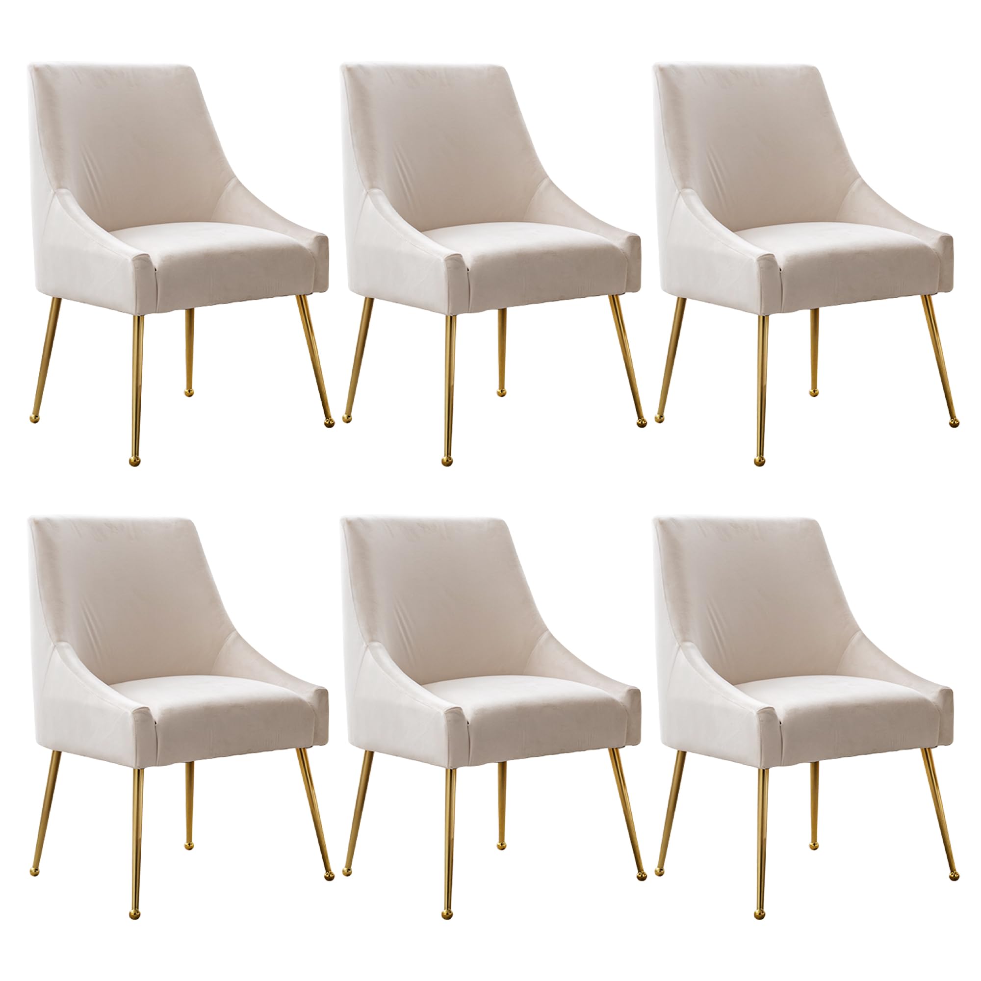 Modern Velvet Dining Chairs Set of 2, Contemporary Upholstered Furniture Collection with Polished Gold Metal Legs, Elegant Accent Chairs for Kitchen Living Room(Grey)