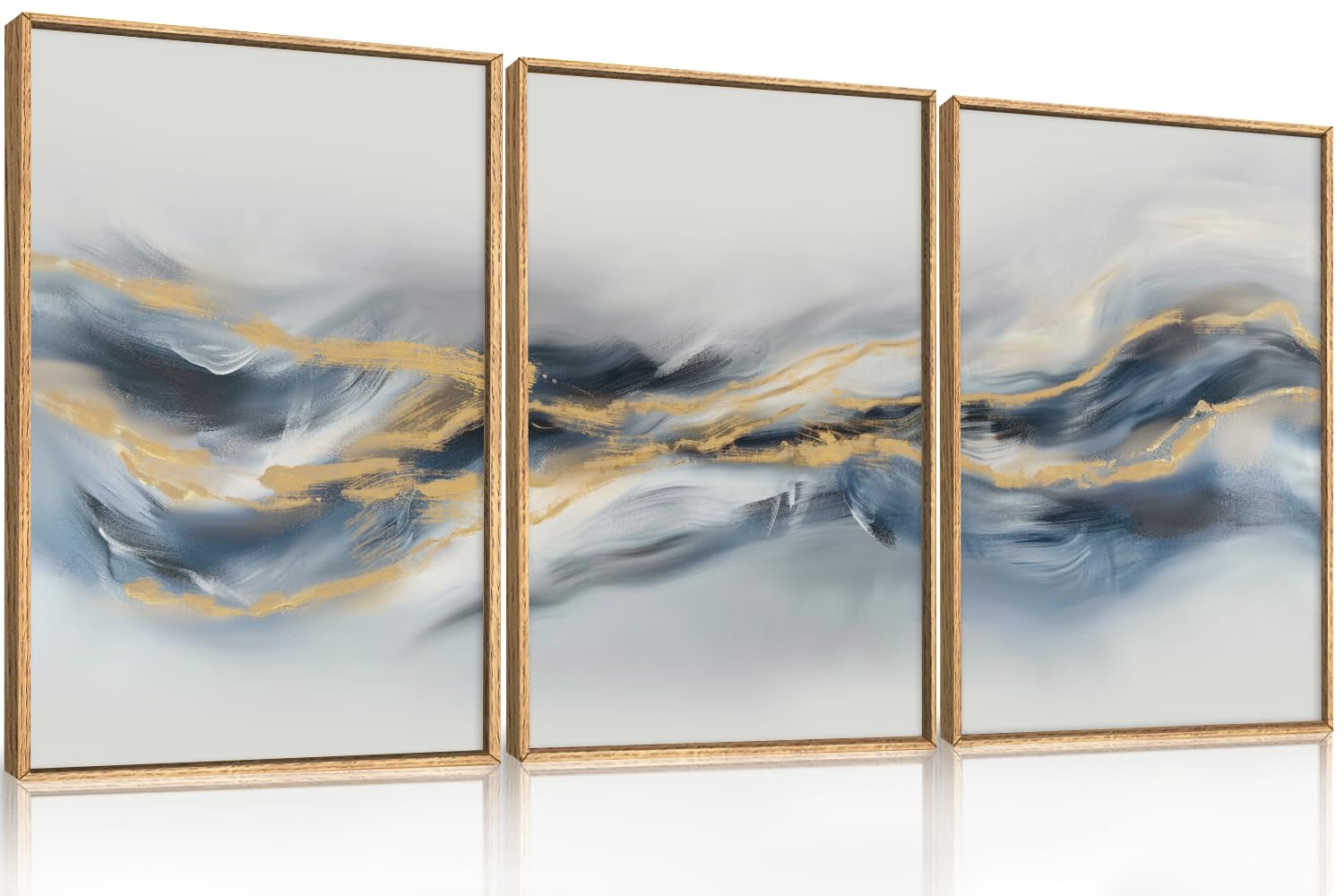 Abstract Natural Landscape Framed Canvas Wall Art Set, Watercolor Tan Green Beige Wall Decor, Minimalist Neutral Modern Scenery Artwork for Living Room, Bedroom,Farmhouse- 40"x20"x1
