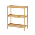 Bamboo Bathroom Shelf, Stand Utility Storage Shelf Multifunctional Bathroom Kitchen Living Room Holder Plant Flower Stand (3-Tier)