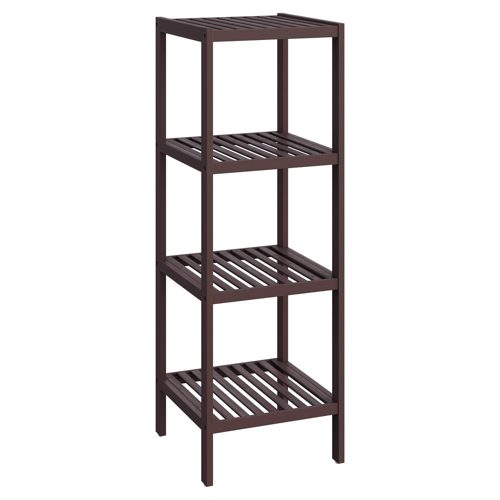 SONGMICS Bamboo Storage Shelf, 5-Tier Shelving Unit, Multifunctional, in the Entryway, Bathroom, Living Room, Balcony, Kitchen, 13 x 13 x 57.5 Inches, Light Bamboo UBCB55Y