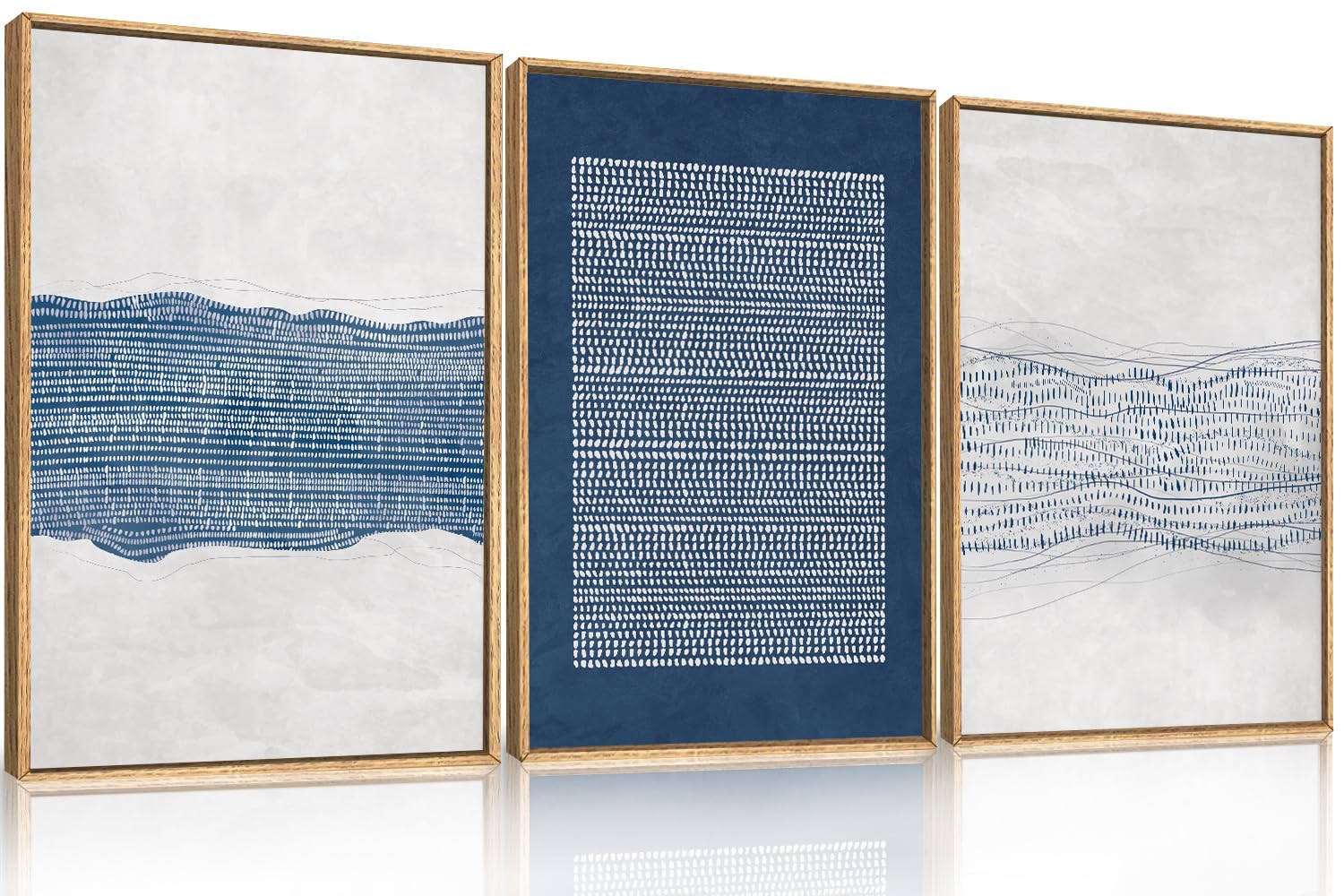 Abstract Natural Landscape Framed Canvas Wall Art Set, Watercolor Tan Green Beige Wall Decor, Minimalist Neutral Modern Scenery Artwork for Living Room, Bedroom,Farmhouse- 40"x20"x1
