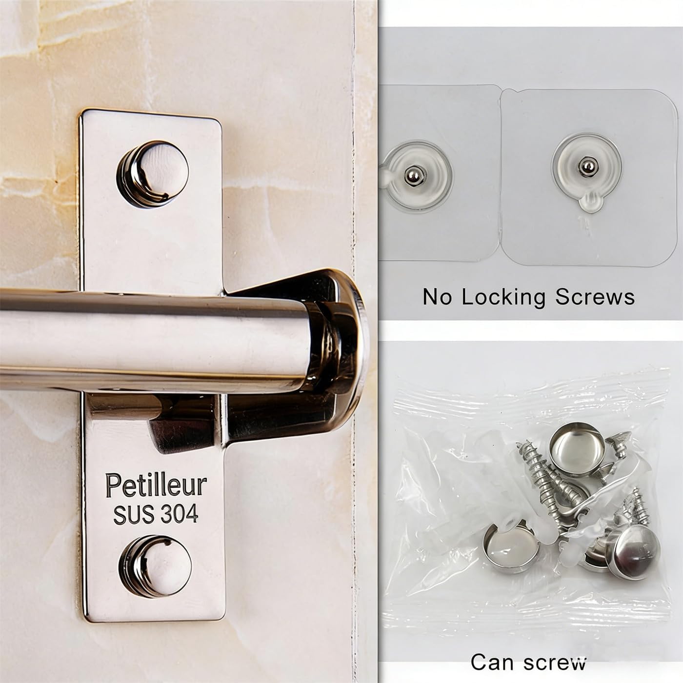 Kitchen Sliding Hooks, Stainless Steel Hanging Rack Rail Organize Kitchen Utensil Removable S Hook for Towel, Spoon, Coats, Bathrobe, BBQ,Wall Mounted Hanger (10 Hooks 23.6In)