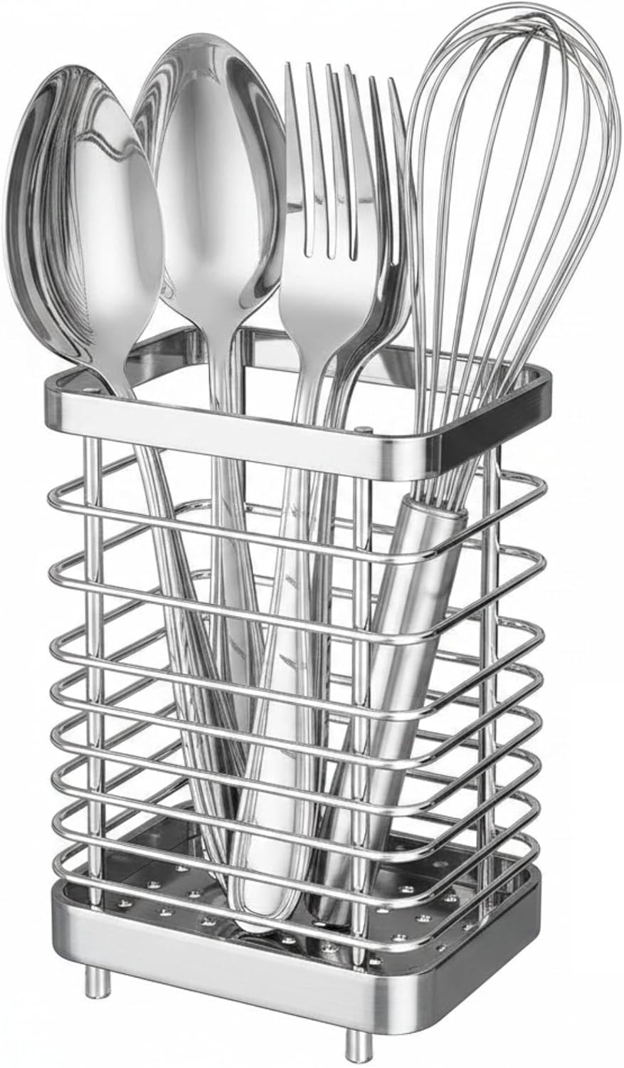 Kitchen Utensil Drying Rack,304 Stainless Steel Chopsticks Spoon Fork Knife Drainer Basket Flatware Storage Drainer, Dish Drainer for Kitchen Counter