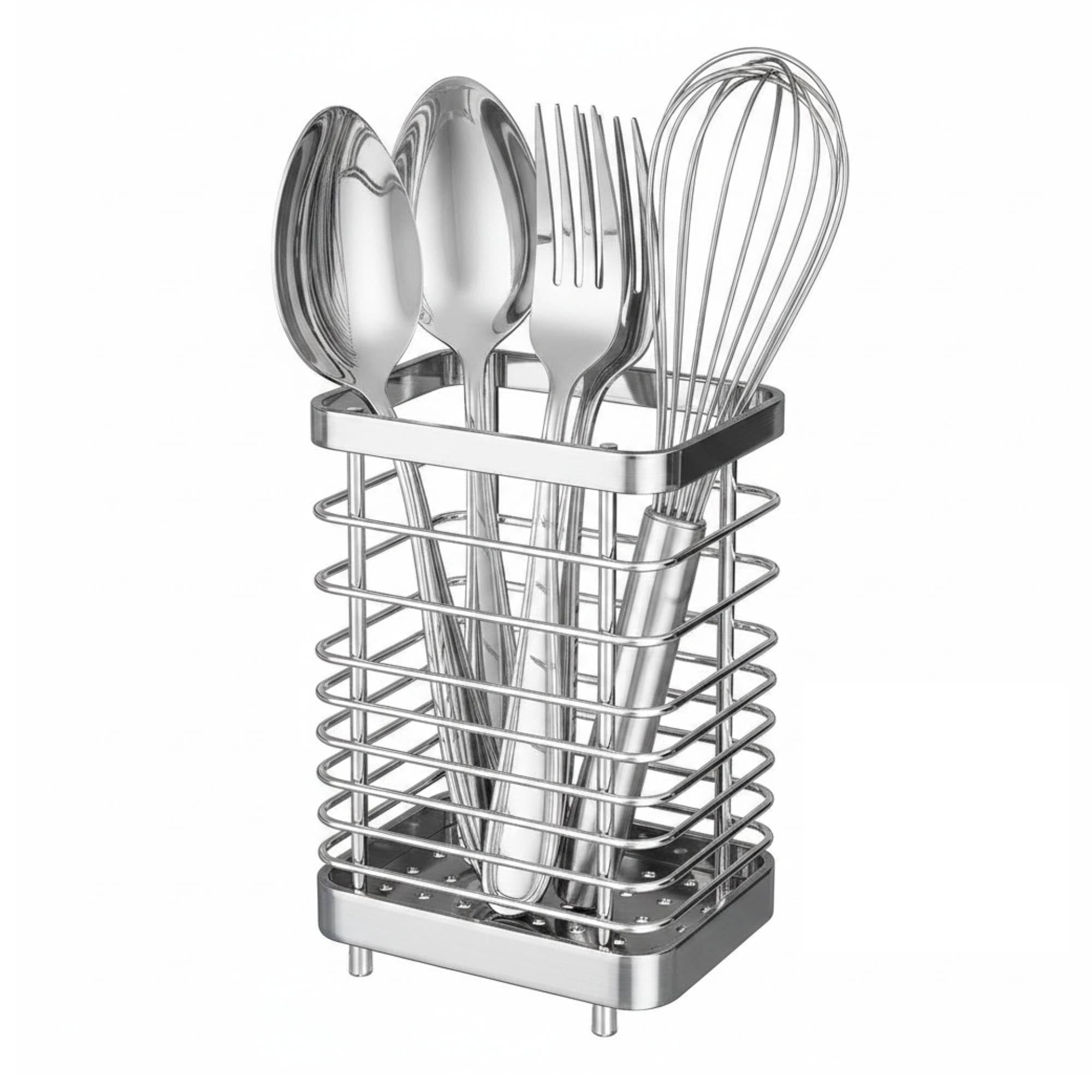 Kitchen Utensil Drying Rack,304 Stainless Steel Chopsticks Spoon Fork Knife Drainer Basket Flatware Storage Drainer, Dish Drainer for Kitchen Counter
