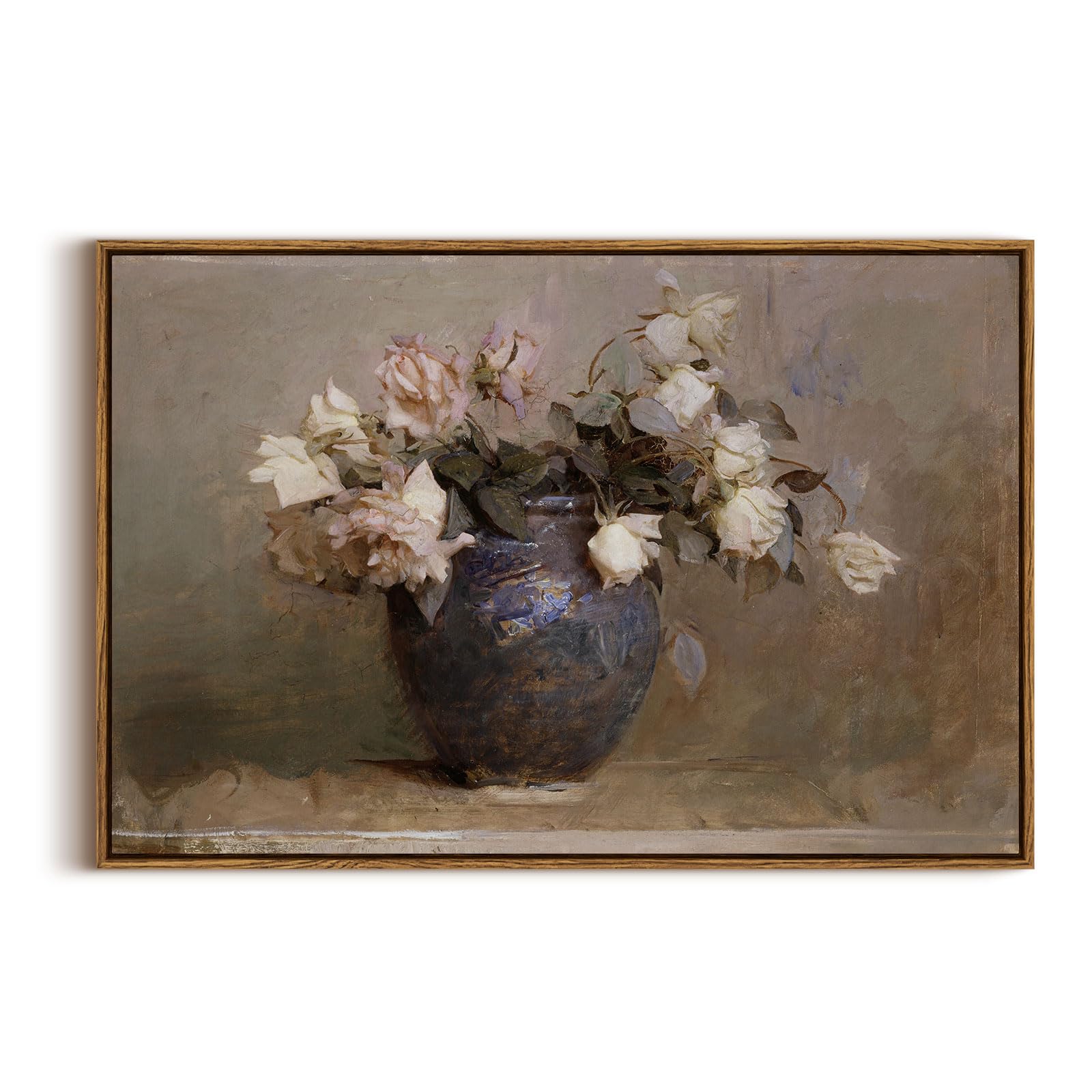 InSimSea Framed Canvas Wall Art Decor, Vintage Natue Landscape Art, Country Wilderness Painting Picture, Retro Decor for Bedroom Living Room, Office, Bathroom, Hallway, Room,12"x16"