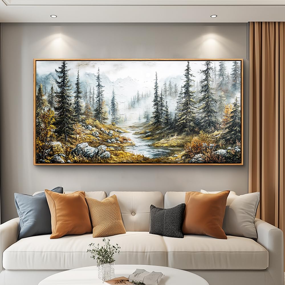 ERQINHUA Canvas Wall Art For Bedroom Wall Decorations For Living Room Modern Office Wall Decor Abstract Watercolour Painting Mountain Landscape Pictures Printed Artwork Home Decor 20"X40"