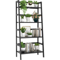 Homykic Ladder Shelf, 4-Tier Bamboo Ladder Bookshelf Small Bookcase, 49” Tall Open Display Shelves Wood Plant Stand Storage Rack for Living Room, Bathroom, Bedroom, Home Office