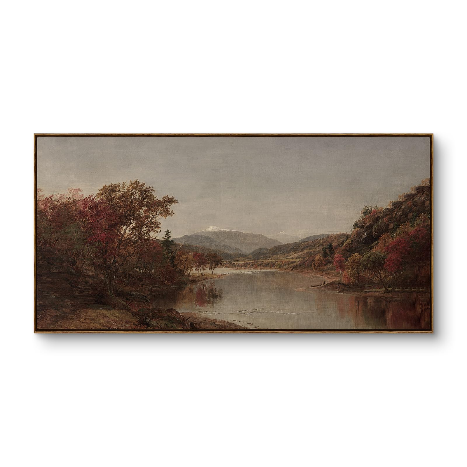 InSimSea Extra Large Framed Vintage Wall Art, Living Room Country Farmhouse Decor, Wilderness Landscape Paintings, Canvas Prints, Retro Farm Long Picture for Bedroom Above of Bed,24x48inch