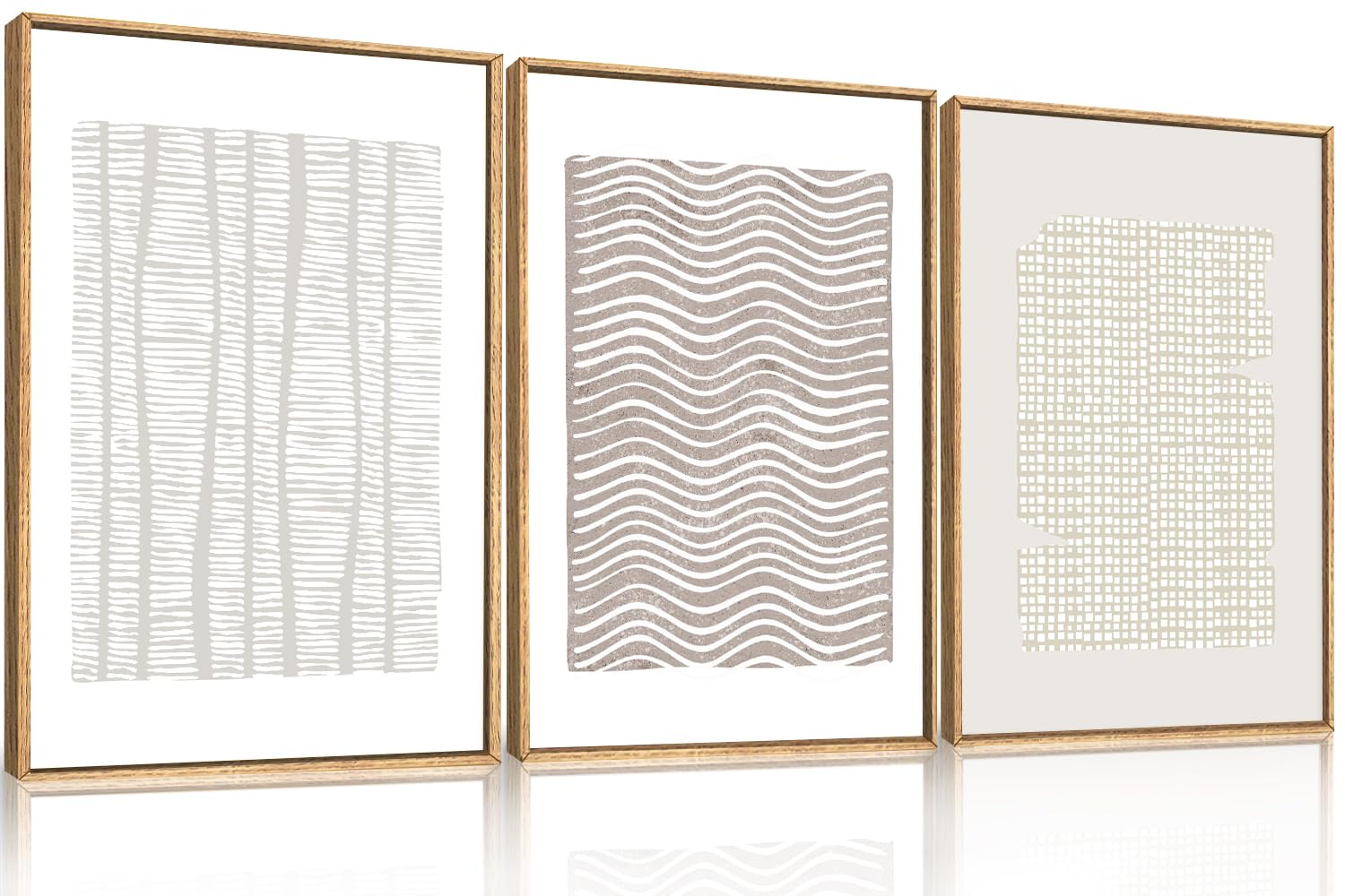 Abstract Natural Landscape Framed Canvas Wall Art Set, Watercolor Tan Green Beige Wall Decor, Minimalist Neutral Modern Scenery Artwork for Living Room, Bedroom,Farmhouse- 40"x20"x1