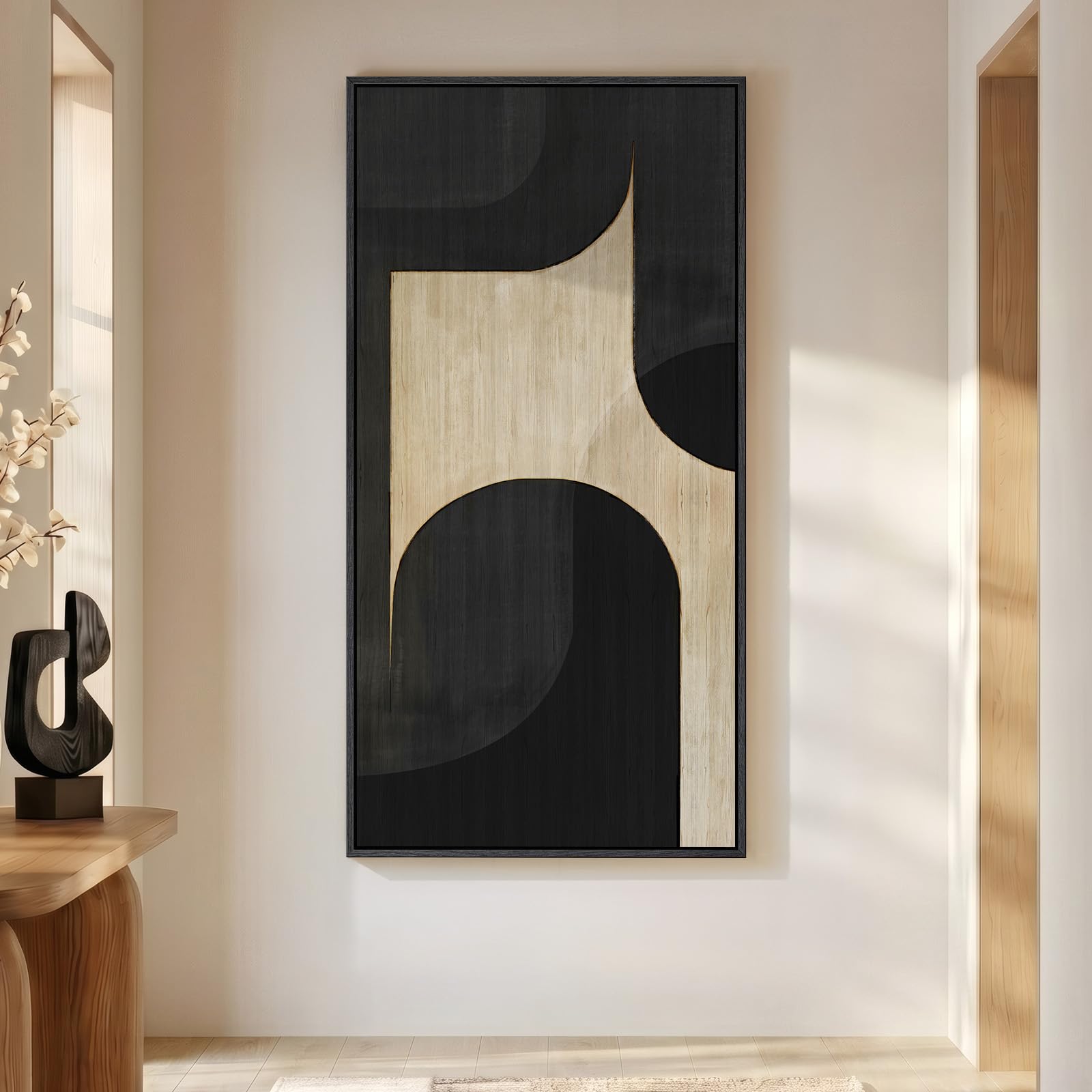 Large Framed Rustic Canvas Wall Art for Living Room, Brown Modern Abstract Landscape Prints Paintings Artwork for Walls, Horizontal Nature Pictures Wall Decor for Bedroom, Office, Farmhouse 30x60 In