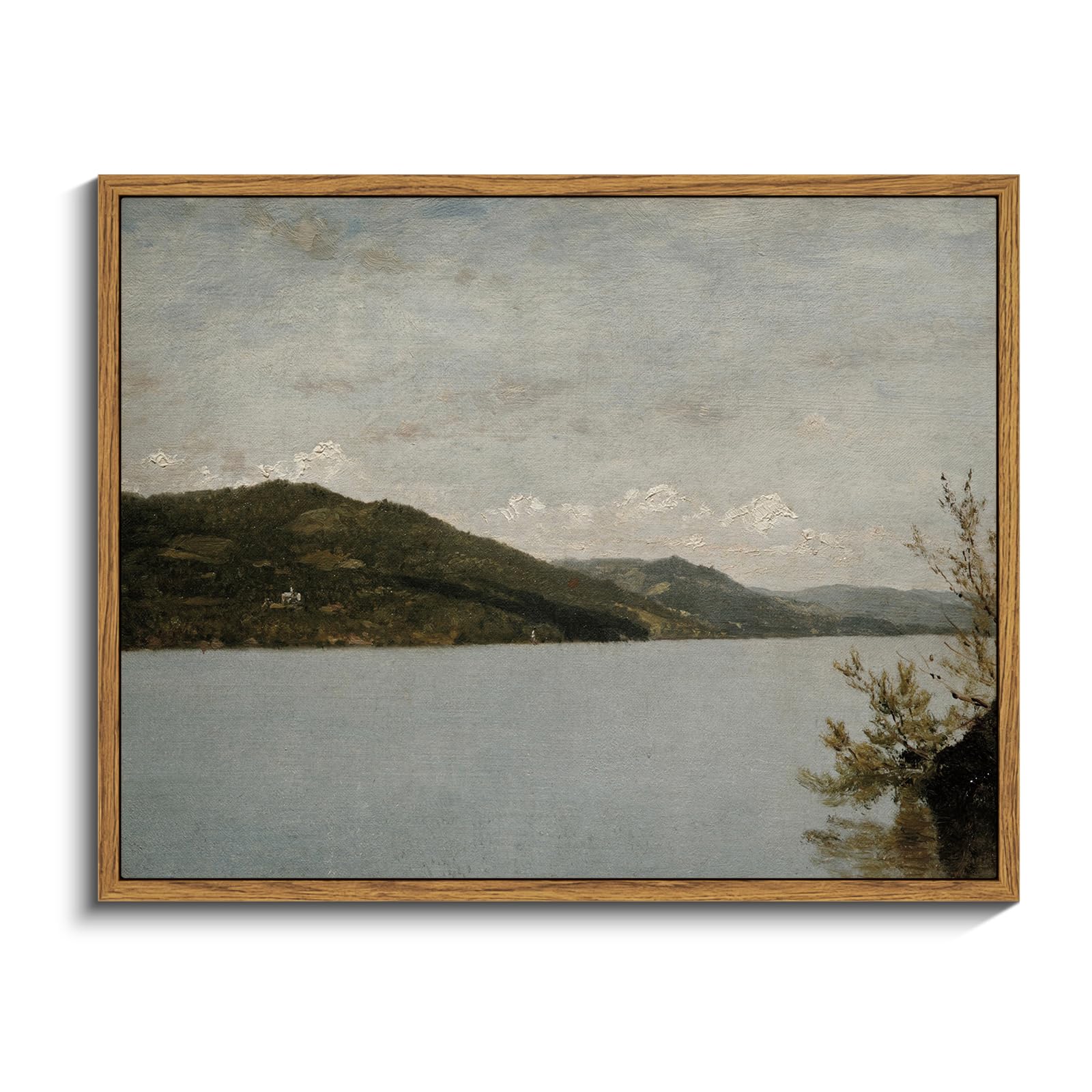 InSimSea Framed Canvas Wall Art Decor, Vintage Natue Landscape Art, Country Wilderness Painting Picture, Retro Decor for Bedroom Living Room, Office, Bathroom, Hallway, Room,12"x16"