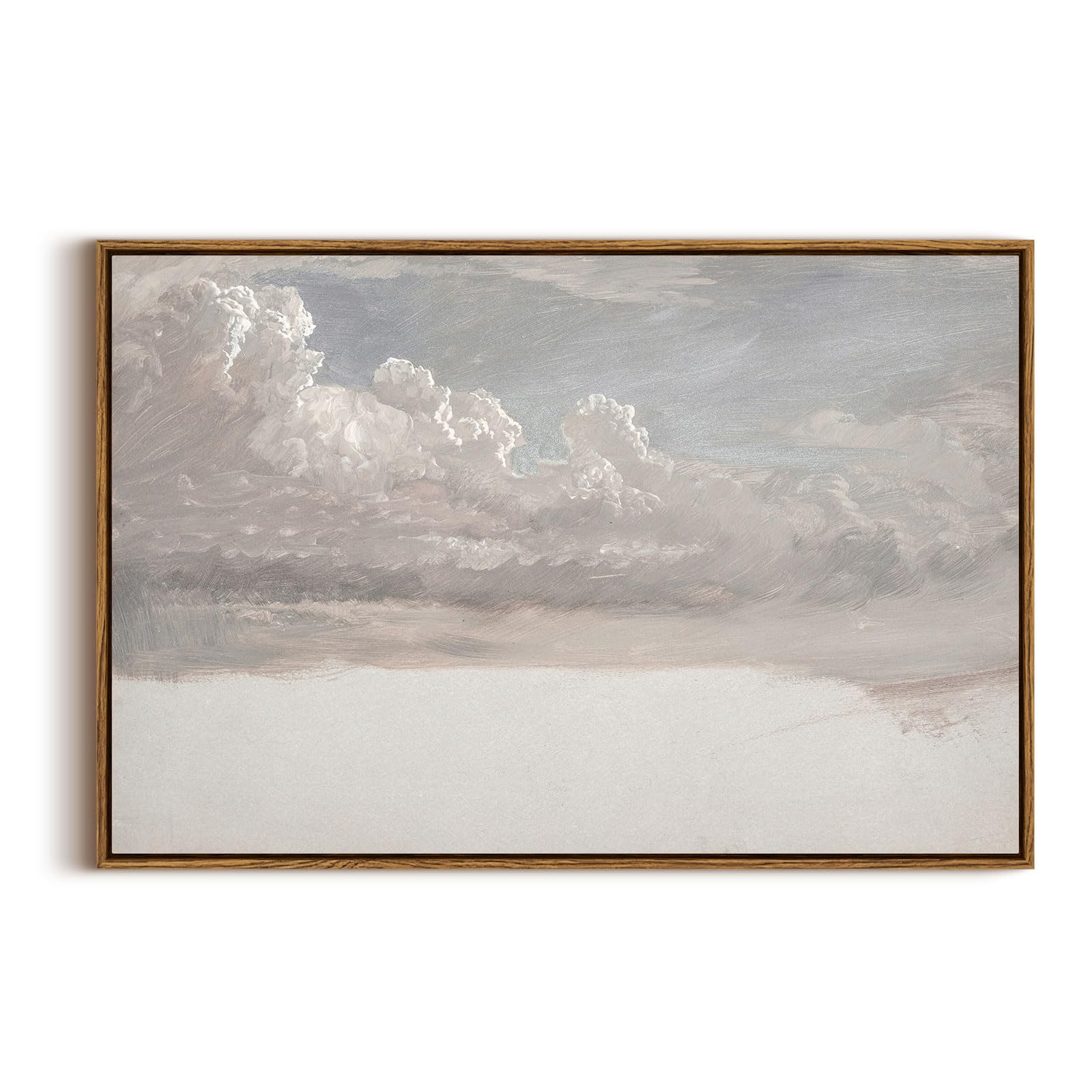 InSimSea Framed Canvas Wall Art Vintage Decor, Landscape Wall Art, Meadow with Flowers Art, Modern Farmhouse Decor, Cottagecore Bedroom Bathroom Office Decorations, 24"x36"