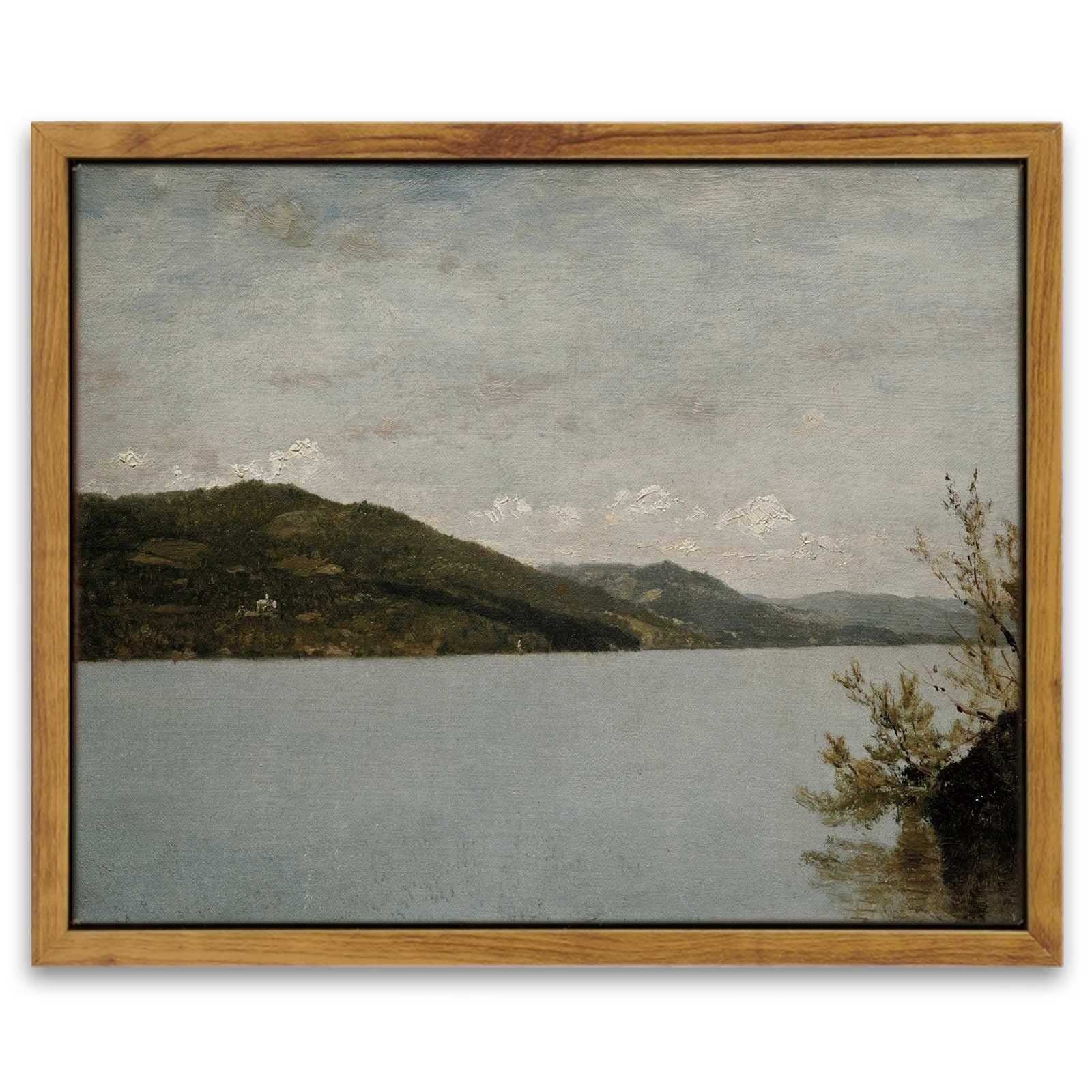 InSimSea Framed Canvas Wall Art Decor, Vintage Natue Landscape Art, Country Wilderness Painting Picture, Retro Decor for Bedroom Living Room, Office, Bathroom, Hallway, Room,12"x16"