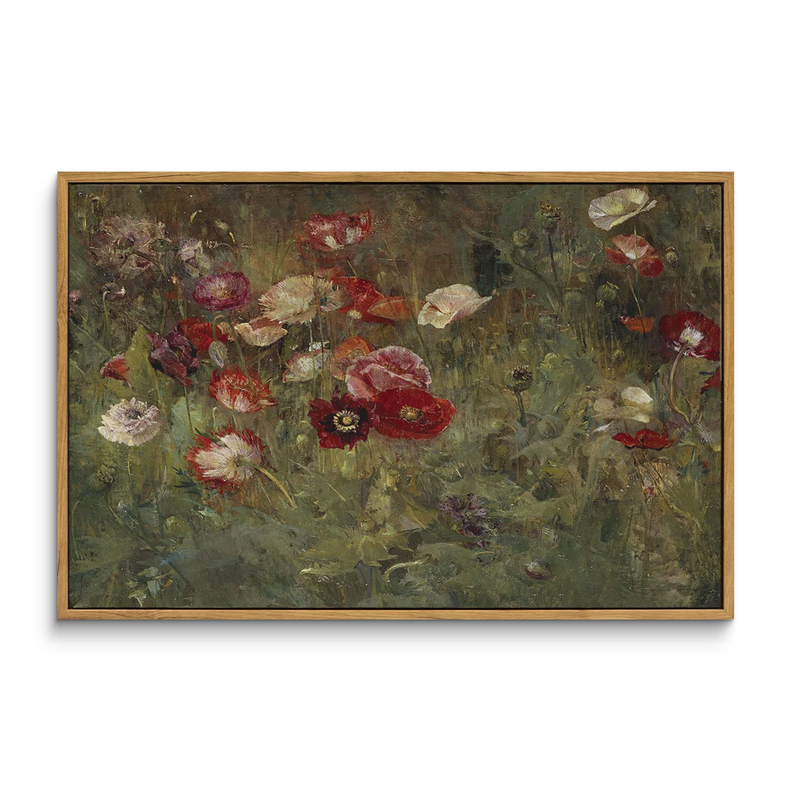 InSimSea Framed Canvas Wall Art Decor, Vintage Natue Landscape Art, Country Wilderness Painting Picture, Retro Decor for Bedroom Living Room, Office, Bathroom, Hallway, Room,12"x16"