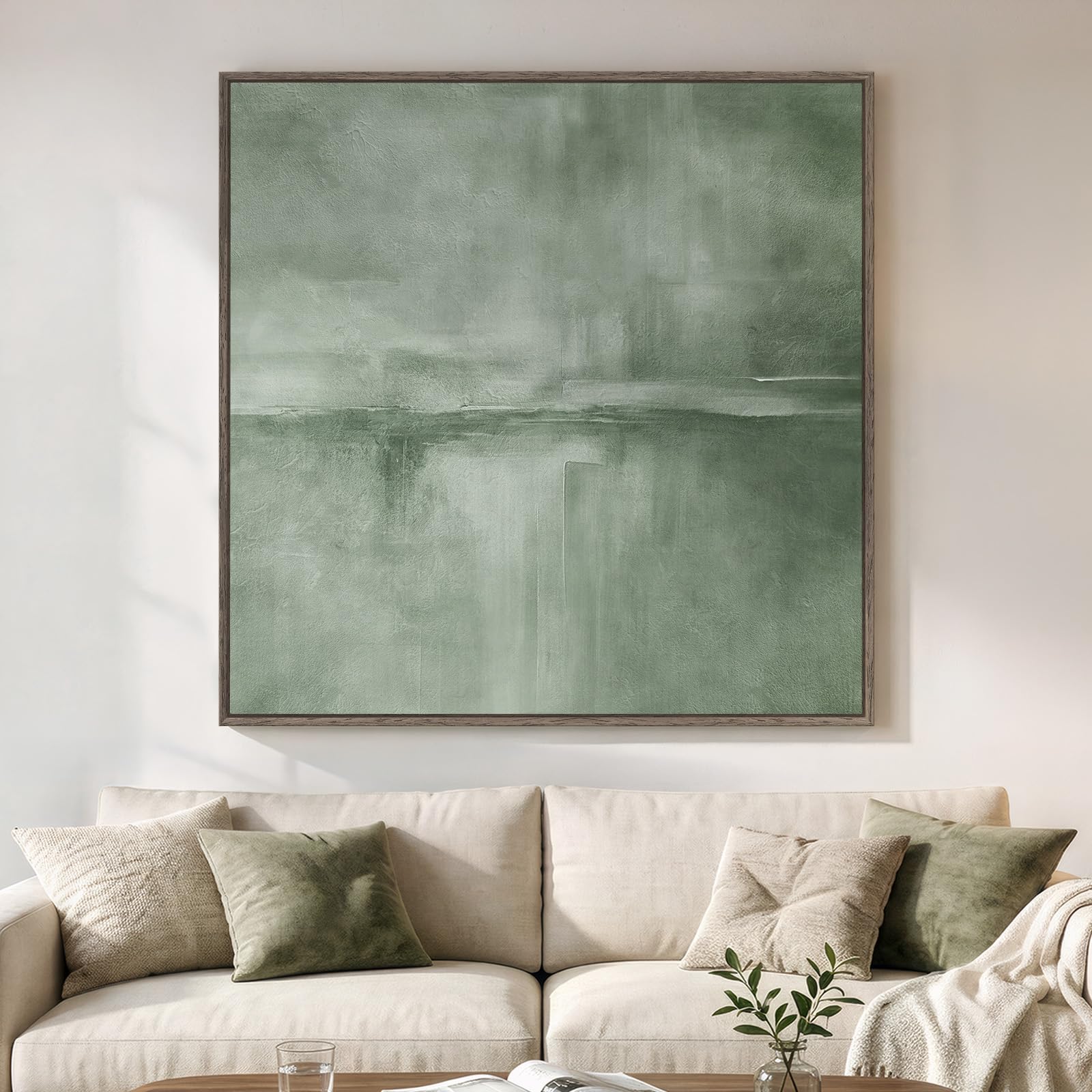 Large Framed Rustic Canvas Wall Art for Living Room, Brown Modern Abstract Landscape Prints Paintings Artwork for Walls, Horizontal Nature Pictures Wall Decor for Bedroom, Office, Farmhouse 30x60 In