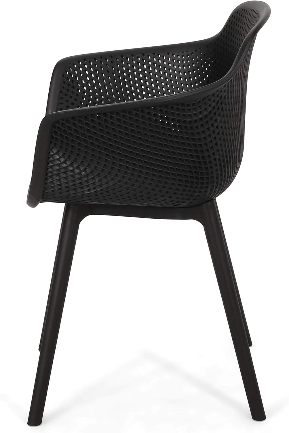 Christopher Knight Home Davina Outdoor Dining Chair (Set of 2), Polypropylene, Black