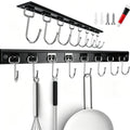 Cociat 2PCS Utensil Racks with 8 Hooks 17 Inch Kitchen Utensil Holders Hanging Utensil Rack Multifunctional (17 inch)