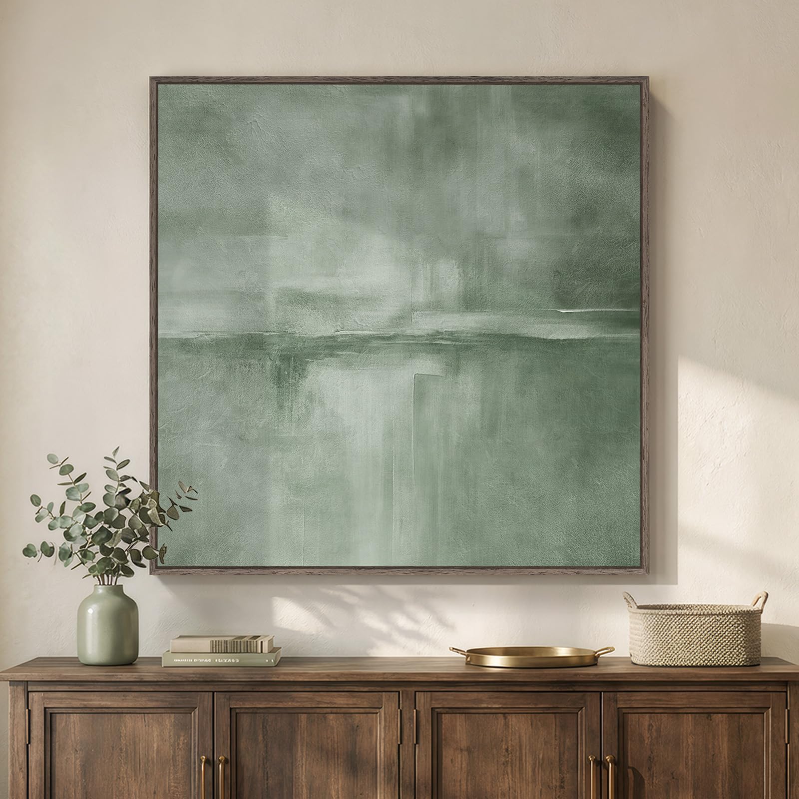 Large Framed Rustic Canvas Wall Art for Living Room, Brown Modern Abstract Landscape Prints Paintings Artwork for Walls, Horizontal Nature Pictures Wall Decor for Bedroom, Office, Farmhouse 30x60 In