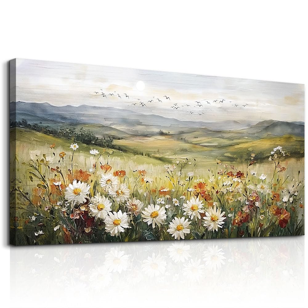 FUHAIHUA Canvas Wall Art For Living Room Large Wall Decor For Bedroom Modern Office Wall Decorations Forest River Landscape Paintings Farmhouse Pictures Artwork Room Aesthetic Home Decor 20x40 In