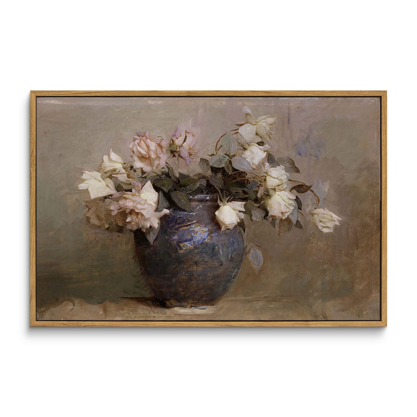 InSimSea Framed Canvas Wall Art Decor, Vintage Natue Landscape Art, Country Wilderness Painting Picture, Retro Decor for Bedroom Living Room, Office, Bathroom, Hallway, Room,12"x16"