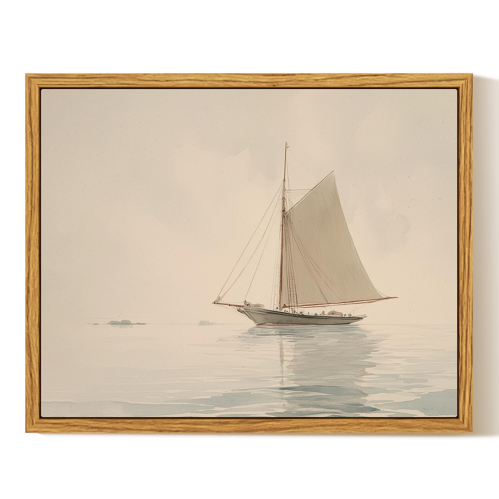 InSimSea Framed Canvas Wall Art Decor, Vintage Natue Landscape Art, Country Wilderness Painting Picture, Retro Decor for Bedroom Living Room, Office, Bathroom, Hallway, Room,12"x16"