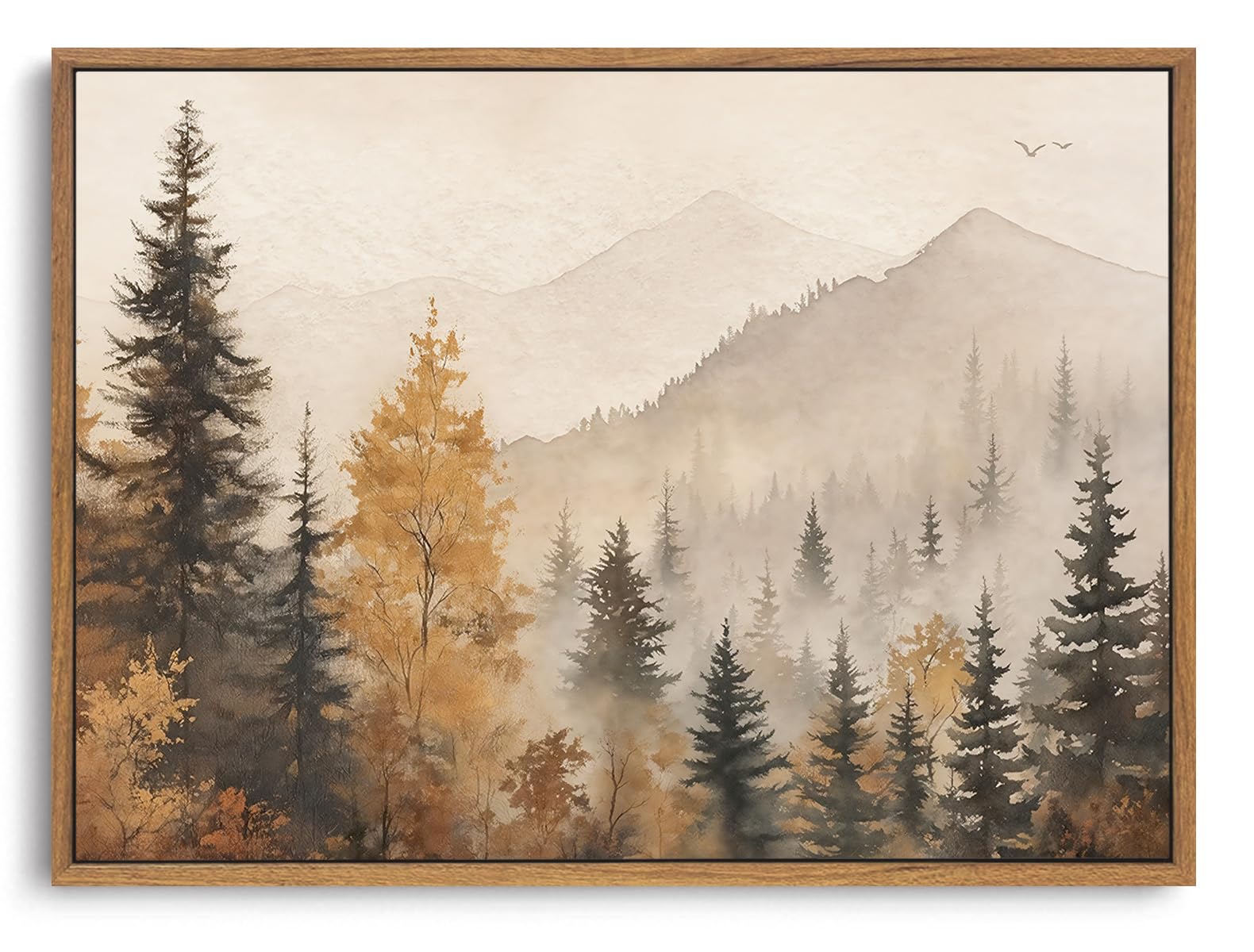 OIQArtOIQ Framed Canvas Wall Art,Vintage Decor,Landscape Nature Country Wildflower Paintings Farmhouse Pictures Modern Artwork Rustic Fall Flower Prints Cottagecore Office Living Room Bedroom Bathroom