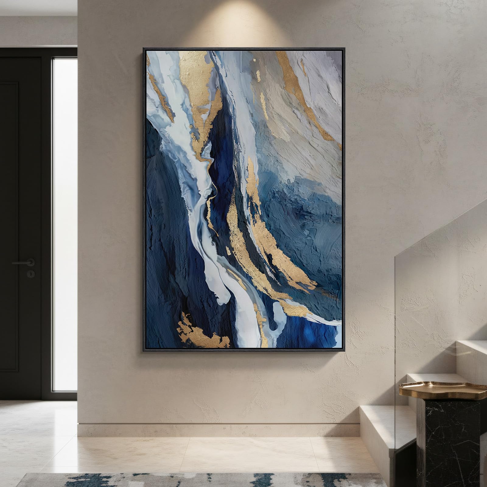 Large Framed Rustic Canvas Wall Art for Living Room, Brown Modern Abstract Landscape Prints Paintings Artwork for Walls, Horizontal Nature Pictures Wall Decor for Bedroom, Office, Farmhouse 30x60 In