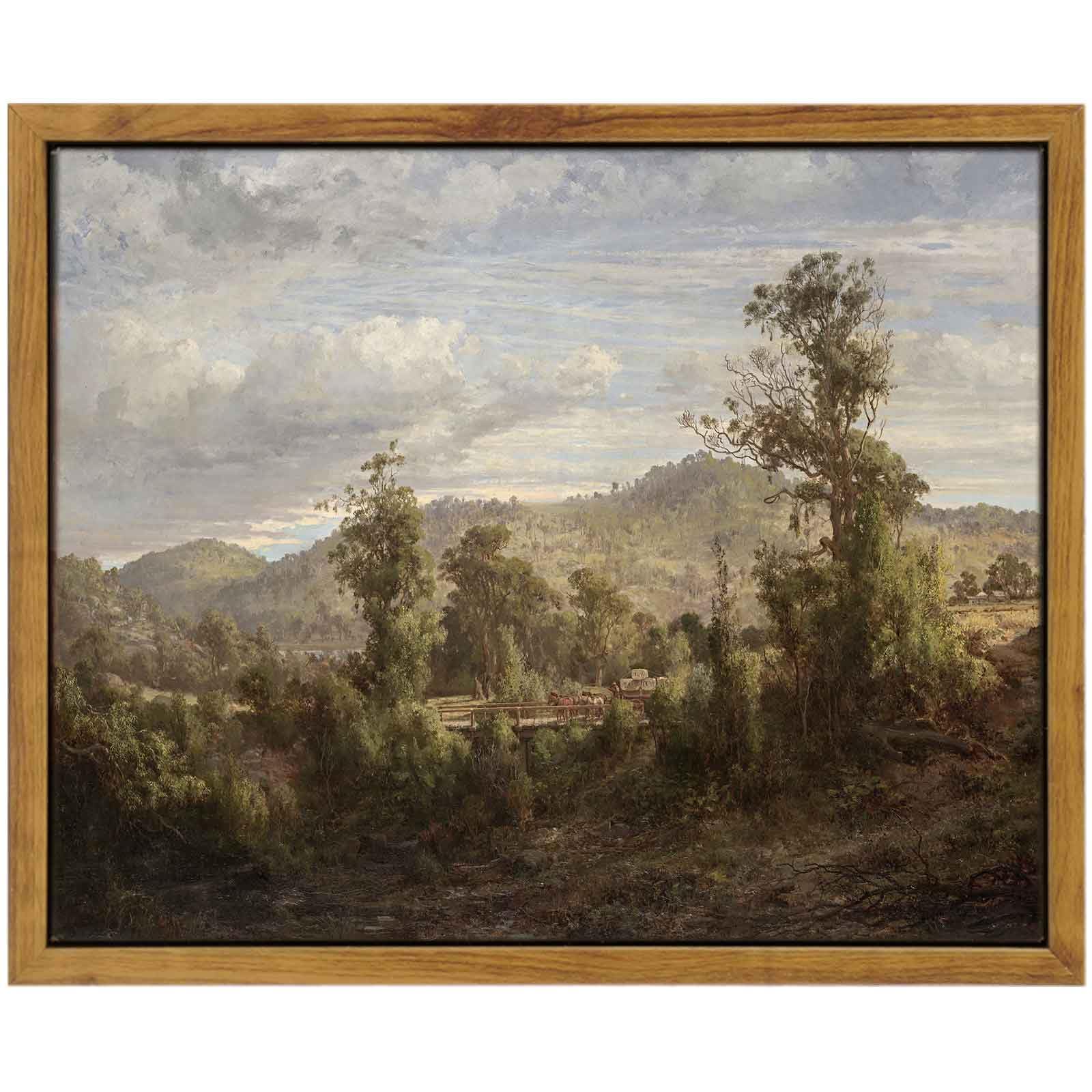 InSimSea Framed Canvas Wall Art Decor, Vintage Natue Landscape Art, Country Wilderness Painting Picture, Retro Decor for Bedroom Living Room, Office, Bathroom, Hallway, Room,12"x16"