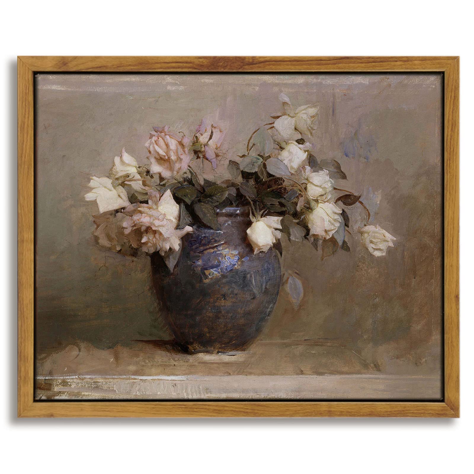 InSimSea Framed Canvas Wall Art Decor, Vintage Natue Landscape Art, Country Wilderness Painting Picture, Retro Decor for Bedroom Living Room, Office, Bathroom, Hallway, Room,12"x16"