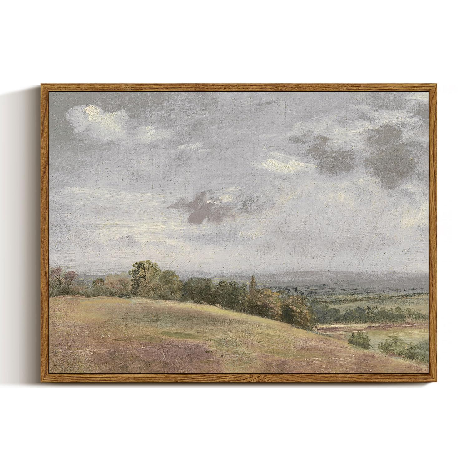 InSimSea Framed Canvas Wall Art Decor, Vintage Natue Landscape Art, Country Wilderness Painting Picture, Retro Decor for Bedroom Living Room, Office, Bathroom, Hallway, Room,12"x16"