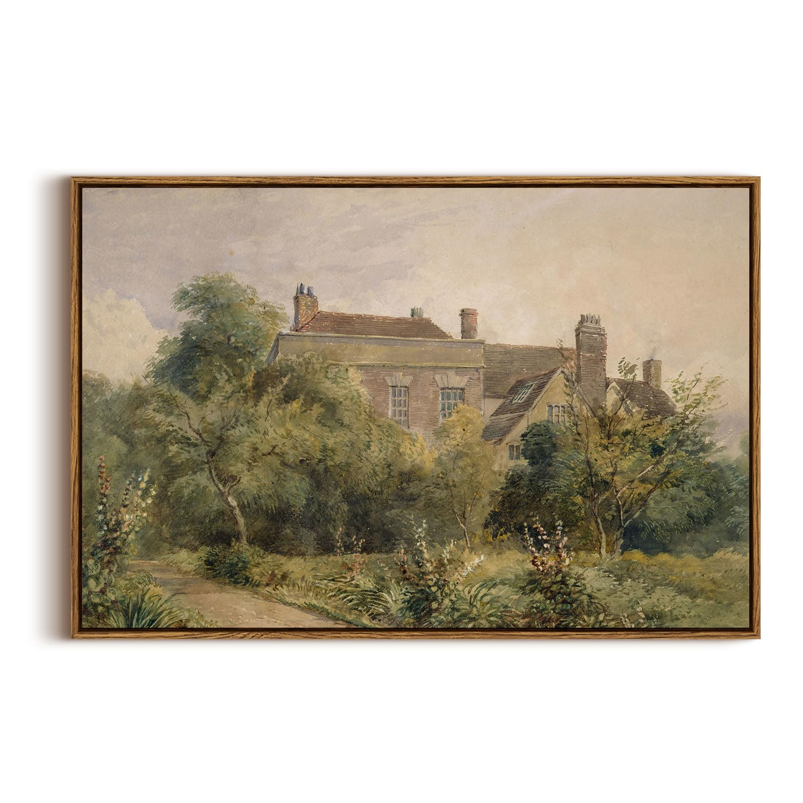 InSimSea Framed Canvas Wall Art Decor, Vintage Natue Landscape Art, Country Wilderness Painting Picture, Retro Decor for Bedroom Living Room, Office, Bathroom, Hallway, Room,12"x16"