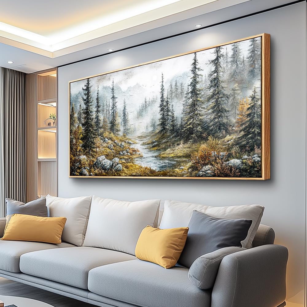 ERQINHUA Canvas Wall Art For Bedroom Wall Decorations For Living Room Modern Office Wall Decor Abstract Watercolour Painting Mountain Landscape Pictures Printed Artwork Home Decor 20"X40"
