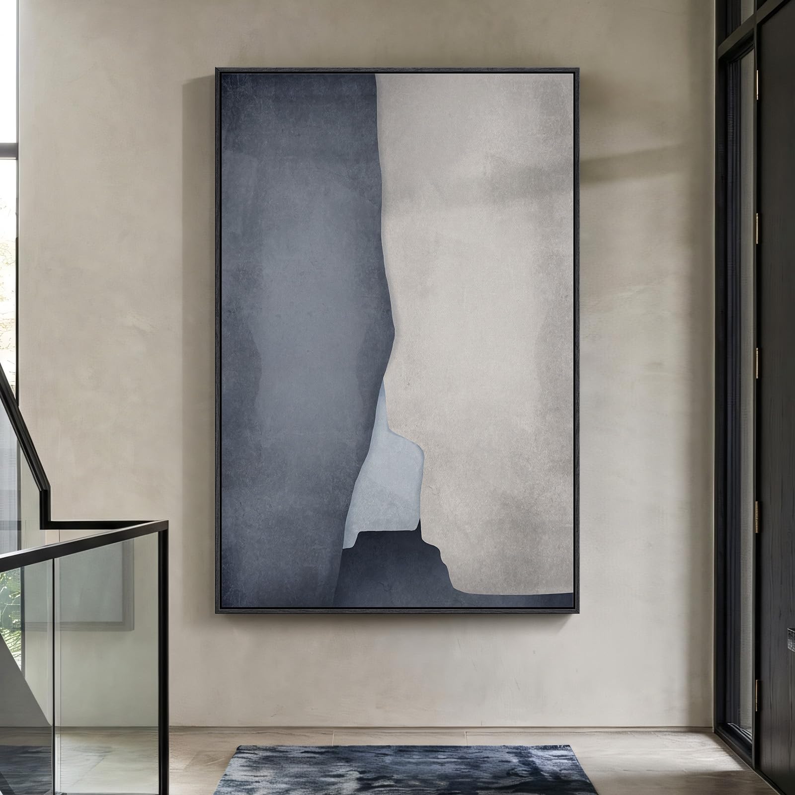 Large Framed Rustic Canvas Wall Art for Living Room, Brown Modern Abstract Landscape Prints Paintings Artwork for Walls, Horizontal Nature Pictures Wall Decor for Bedroom, Office, Farmhouse 30x60 In