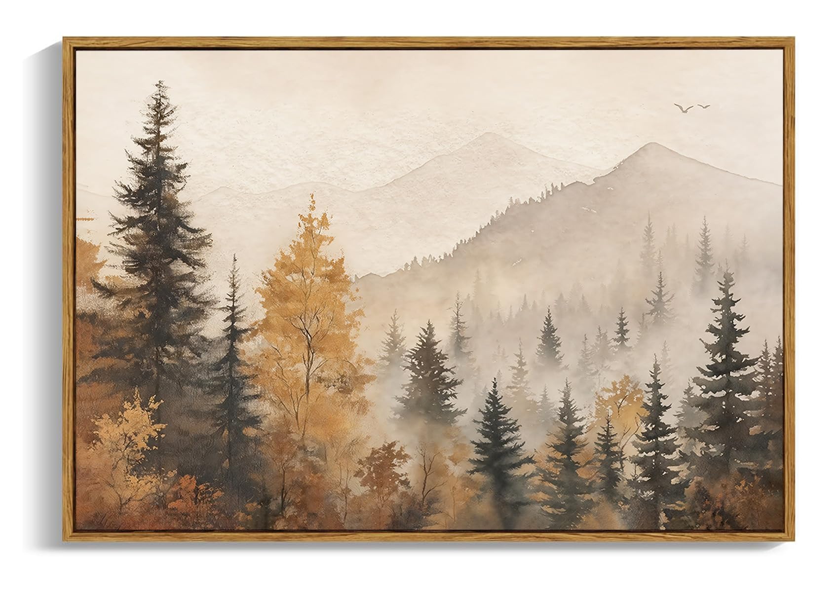 OIQArtOIQ Framed Canvas Wall Art,Vintage Decor,Landscape Nature Country Wildflower Paintings Farmhouse Pictures Modern Artwork Rustic Fall Flower Prints Cottagecore Office Living Room Bedroom Bathroom