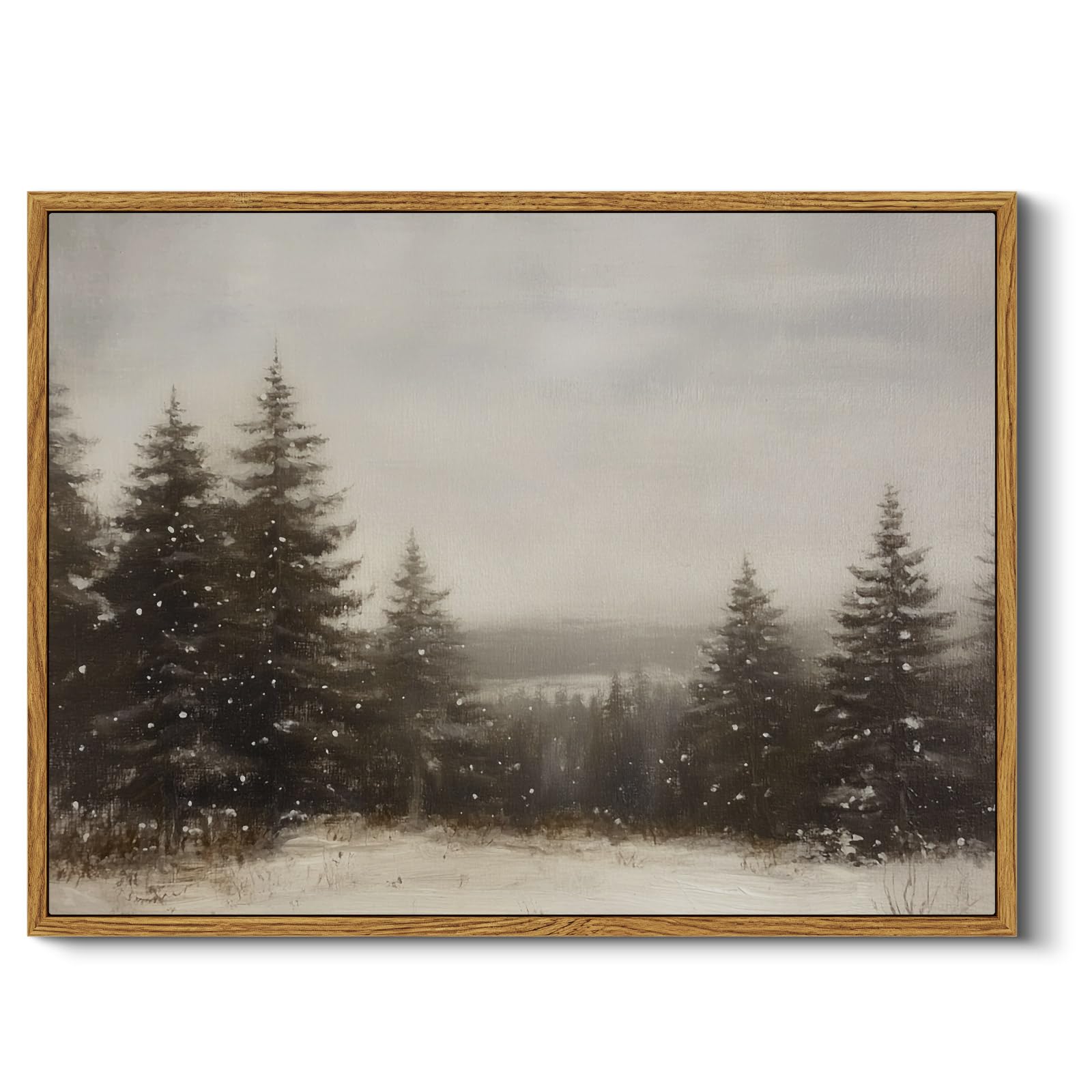 InSimSea Framed Canvas Wall Art Vintage Decor, Landscape Wall Art, Meadow with Flowers Art, Modern Farmhouse Decor, Cottagecore Bedroom Bathroom Office Decorations, 24"x36"