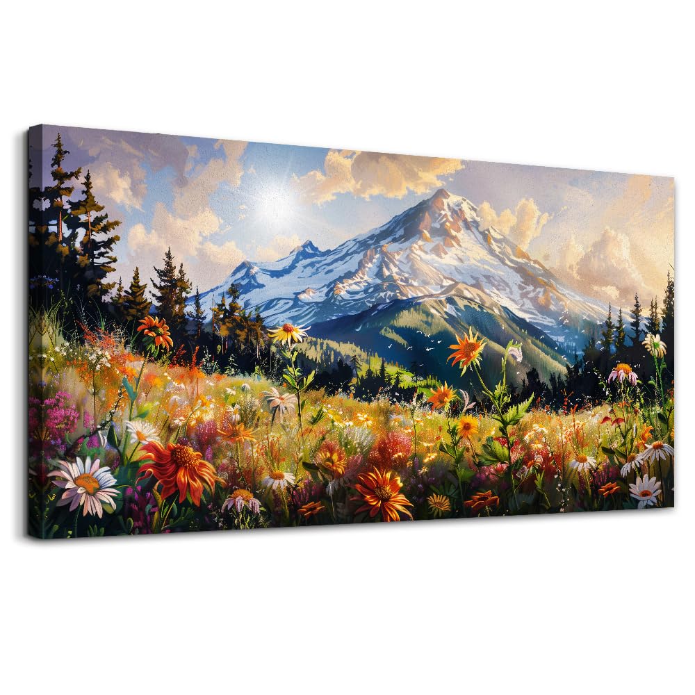 FUHAIHUA Canvas Wall Art For Living Room Large Wall Decor For Bedroom Modern Office Wall Decorations Forest River Landscape Paintings Farmhouse Pictures Artwork Room Aesthetic Home Decor 20x40 In