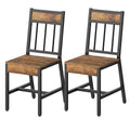 YATINEY Dining Chairs Set of 2, Industrial Kitchen Chairs with Metal Frame, Slanted Back, Wooden Dining Chair Set, for Kitchen, Living Room, Rustic Brown and Black CY03L2BR