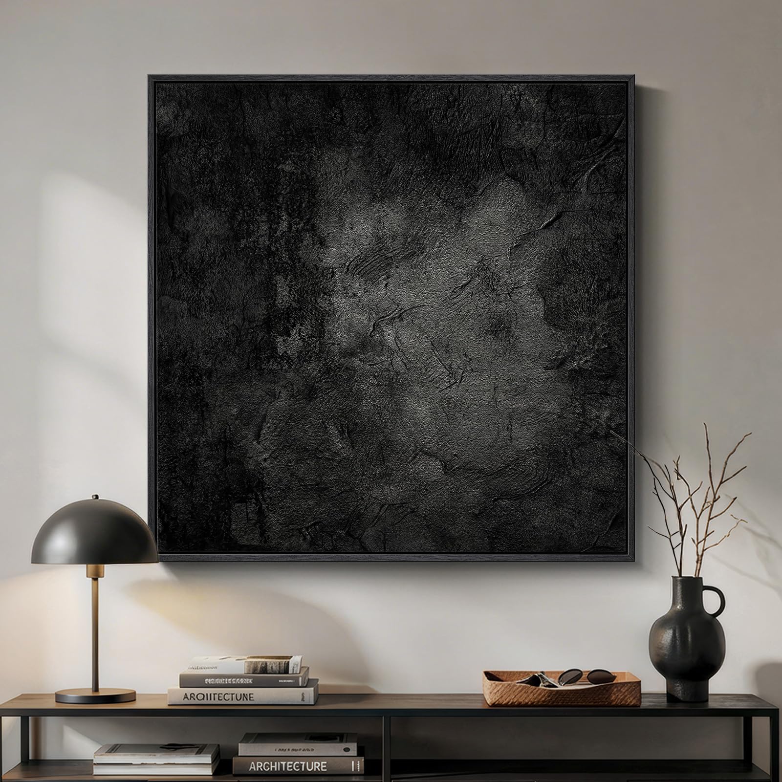 Large Framed Rustic Canvas Wall Art for Living Room, Brown Modern Abstract Landscape Prints Paintings Artwork for Walls, Horizontal Nature Pictures Wall Decor for Bedroom, Office, Farmhouse 30x60 In