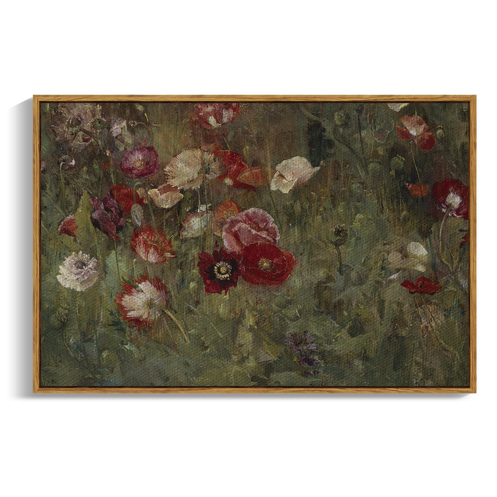 InSimSea Framed Canvas Wall Art Decor, Vintage Natue Landscape Art, Country Wilderness Painting Picture, Retro Decor for Bedroom Living Room, Office, Bathroom, Hallway, Room,12"x16"