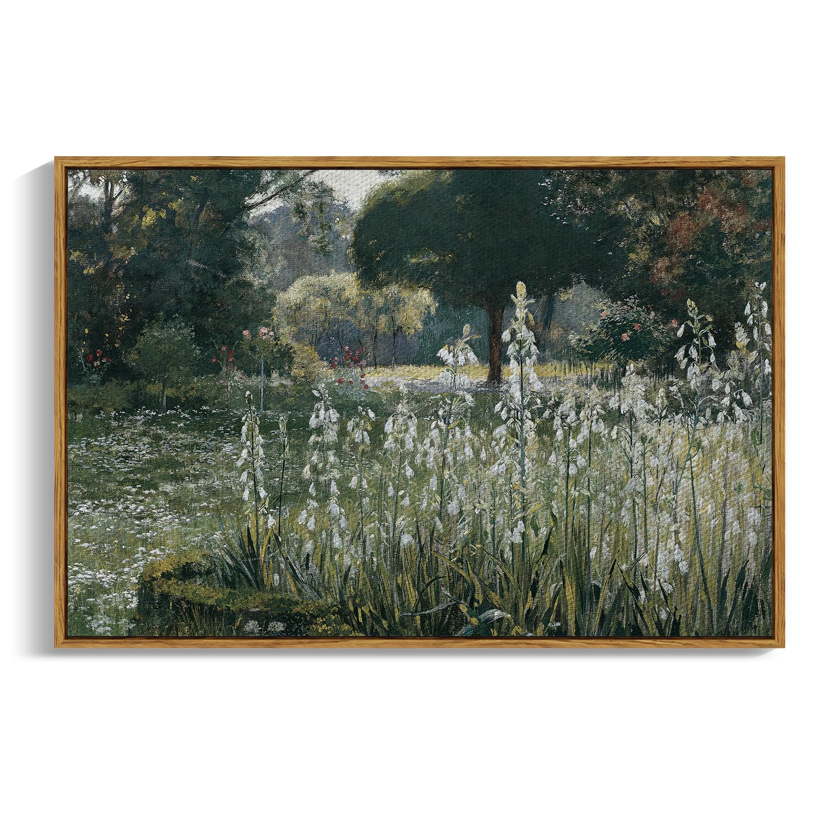 InSimSea Framed Canvas Wall Art Decor, Vintage Natue Landscape Art, Country Wilderness Painting Picture, Retro Decor for Bedroom Living Room, Office, Bathroom, Hallway, Room,12"x16"