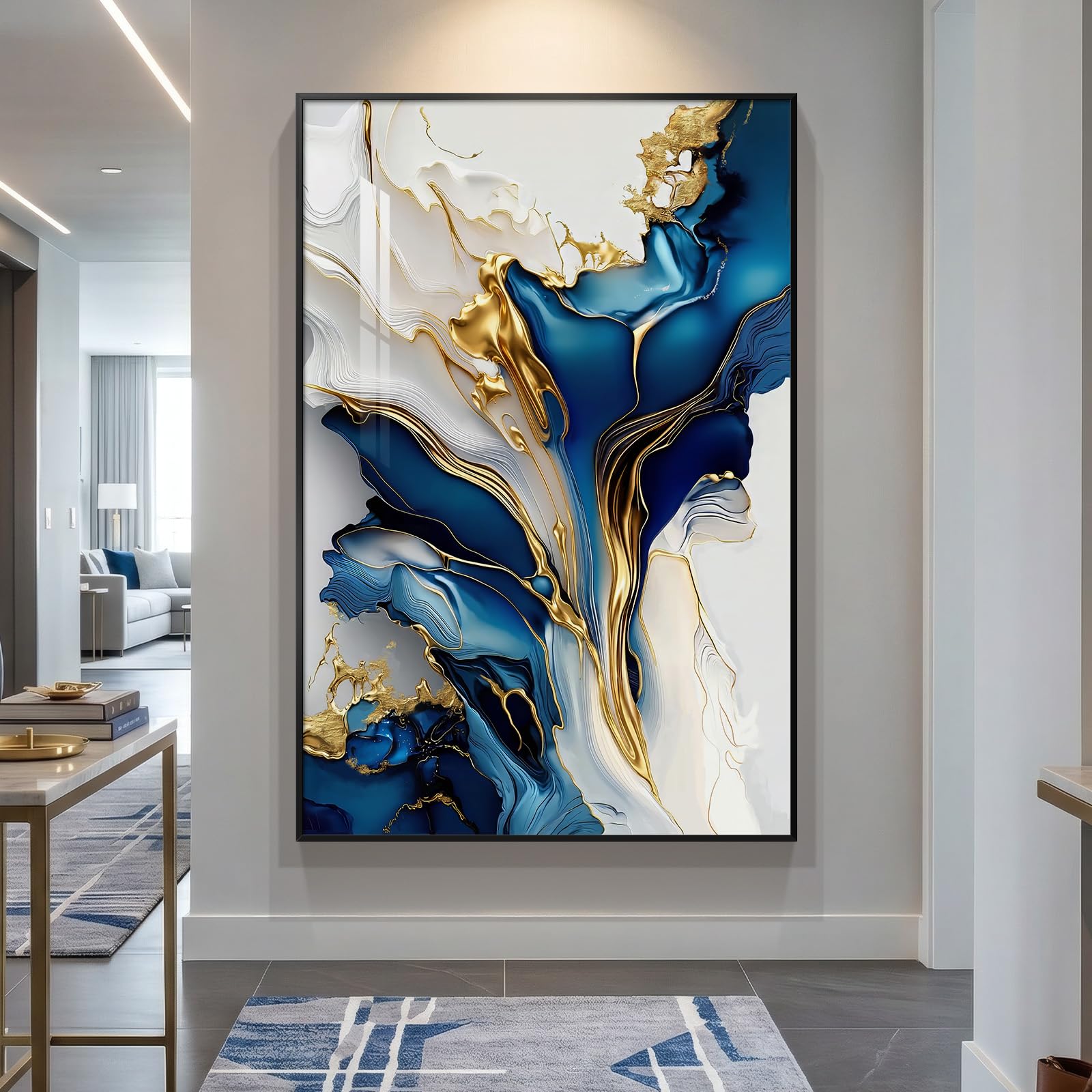 Large Framed Rustic Canvas Wall Art for Living Room, Brown Modern Abstract Landscape Prints Paintings Artwork for Walls, Horizontal Nature Pictures Wall Decor for Bedroom, Office, Farmhouse 30x60 In