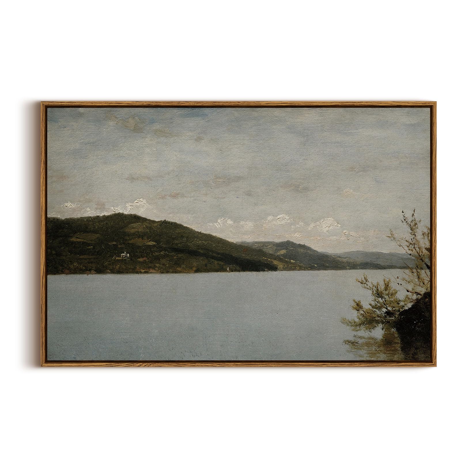 InSimSea Framed Canvas Wall Art Decor, Vintage Natue Landscape Art, Country Wilderness Painting Picture, Retro Decor for Bedroom Living Room, Office, Bathroom, Hallway, Room,12"x16"