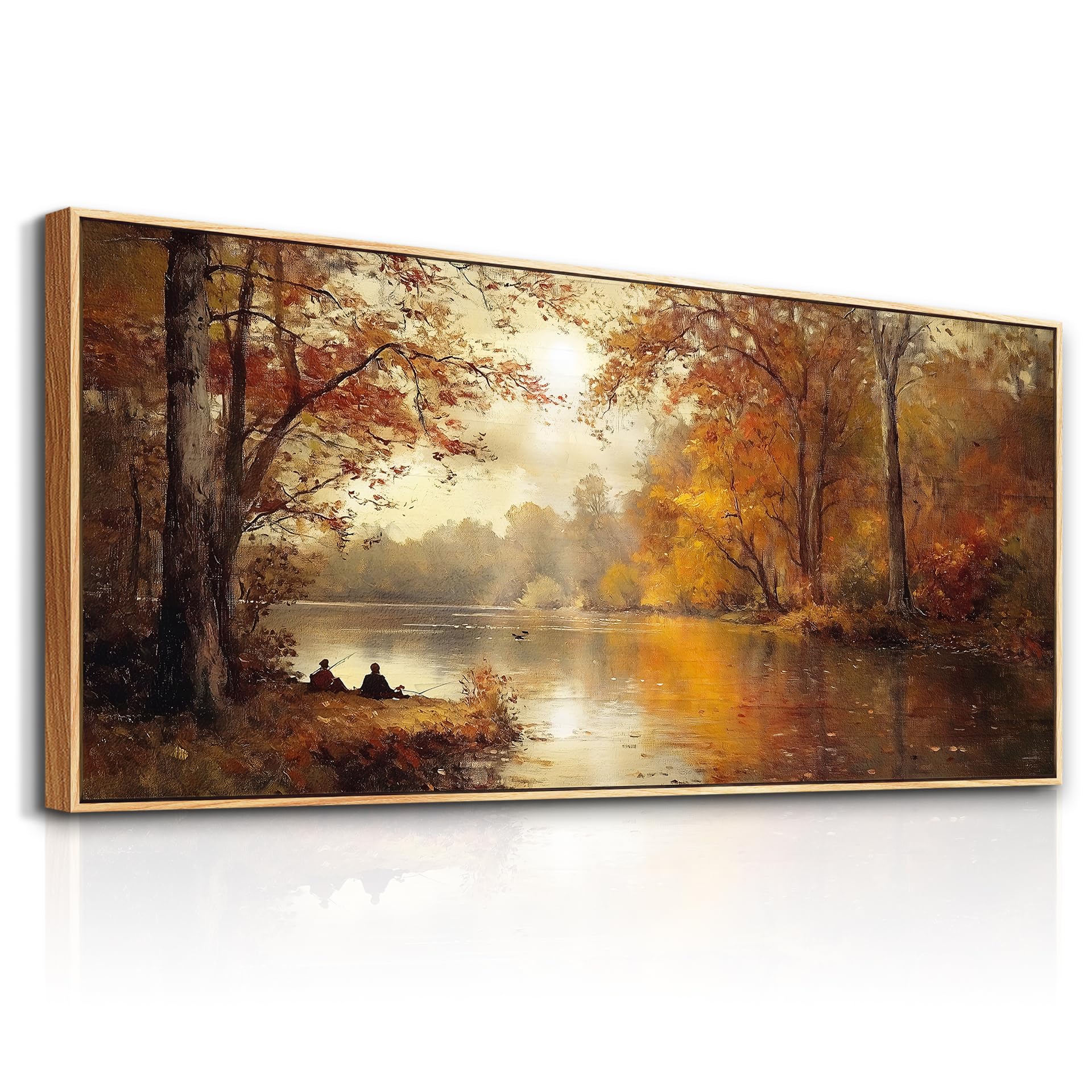 FUHAIHUA Canvas Wall Art For Living Room Large Wall Decor For Bedroom Modern Office Wall Decorations Forest River Landscape Paintings Farmhouse Pictures Artwork Room Aesthetic Home Decor 20x40 In