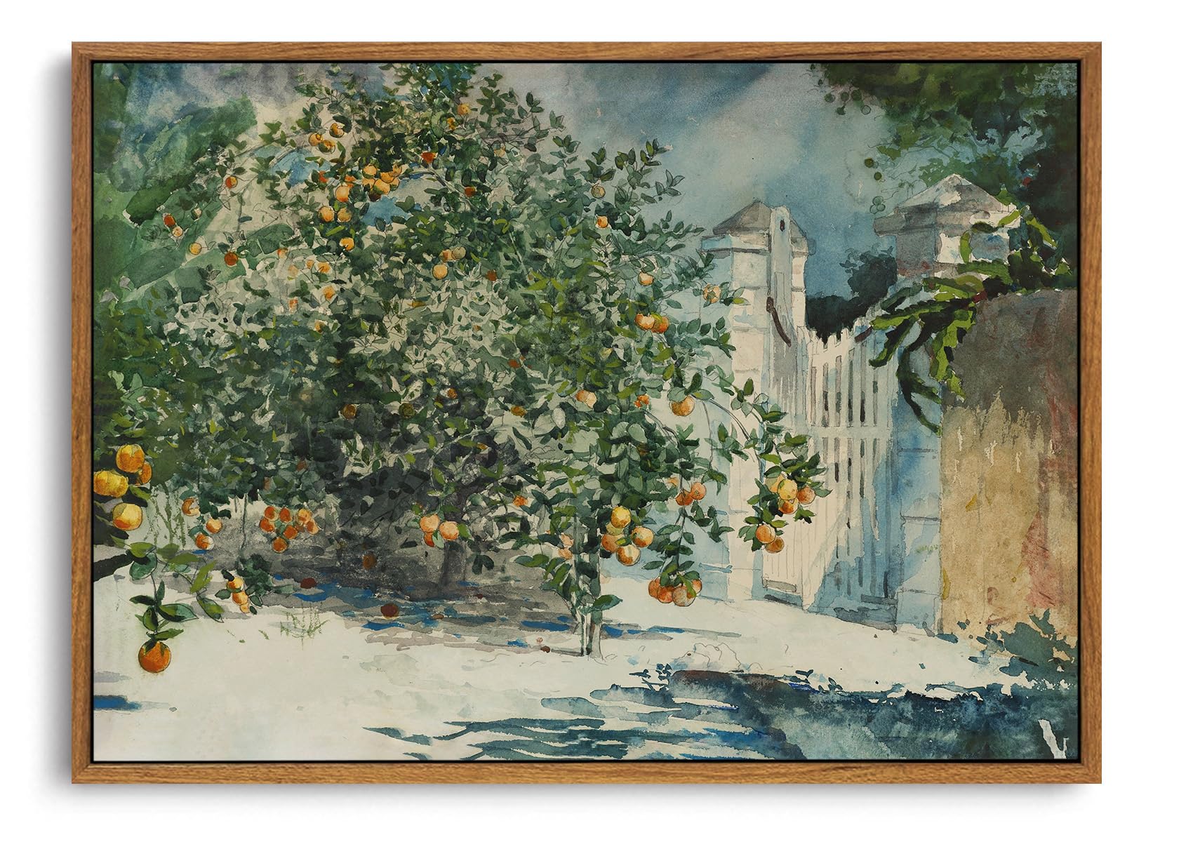 OIQArtOIQ Framed Canvas Wall Art,Vintage Decor,Landscape Nature Country Wildflower Paintings Farmhouse Pictures Modern Artwork Rustic Fall Flower Prints Cottagecore Office Living Room Bedroom Bathroom