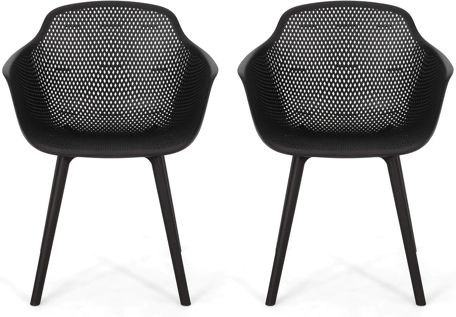 Christopher Knight Home Davina Outdoor Dining Chair (Set of 2), Polypropylene, Black