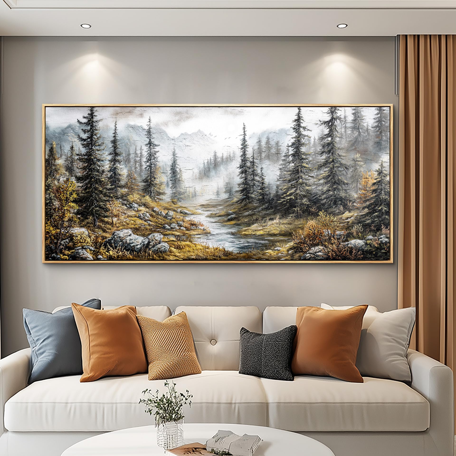 ERQINHUA Canvas Wall Art For Bedroom Wall Decorations For Living Room Modern Office Wall Decor Abstract Watercolour Painting Mountain Landscape Pictures Printed Artwork Home Decor 20"X40"